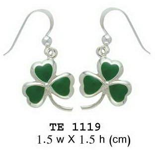 A young spring of luck and happiness ~ Sterling Silver Jewelry Celtic Shamrock Hook Earrings TE1119 - Jewelry